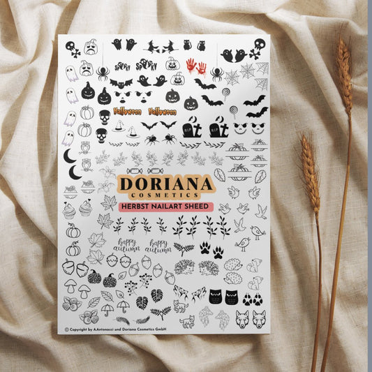 Herbst & Halloween NailArt Sheed mit UV-Gel von Doriana Cosmetics - Doriana Cosmetics GmbH