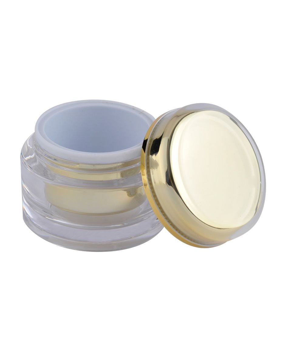 1x Leere 5ml Tiegel, doppelwandig + Gold Deckel - Doriana Cosmetics GmbH