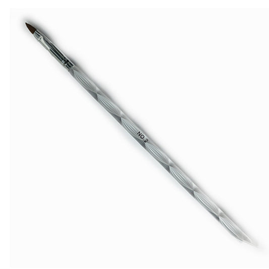 Acryl Pinsel #2, Katzenzunge, White, Twist Optik - Doriana Cosmetics GmbH