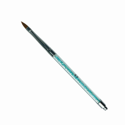 Acryl Pinsel #6, Katzenzunge, Grün - Doriana Cosmetics GmbH