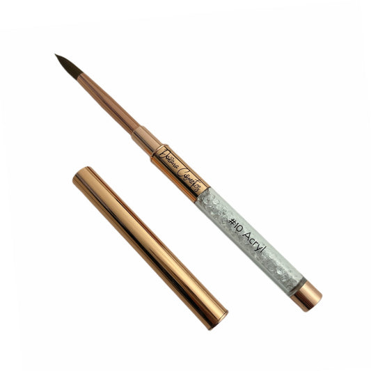Acryl Pinsel Nr. 10 - PROFESSIONAL, Rosegold & Kristalle - Doriana Cosmetics GmbH
