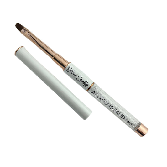 Allround Pinsel Nr. 6 - PROFESSIONAL , weiß, rosegold & Kristalle - Doriana Cosmetics GmbH