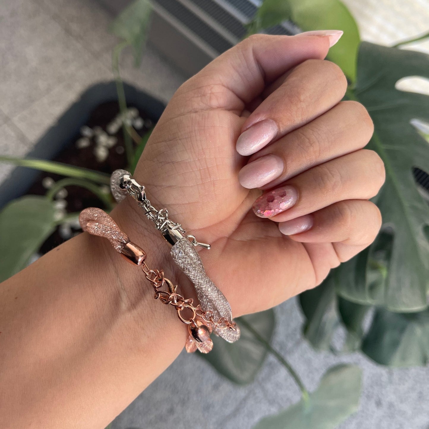 Armband Antonio L/XL, Rosegold und Silber, 2 Stück - Doriana Cosmetics GmbH