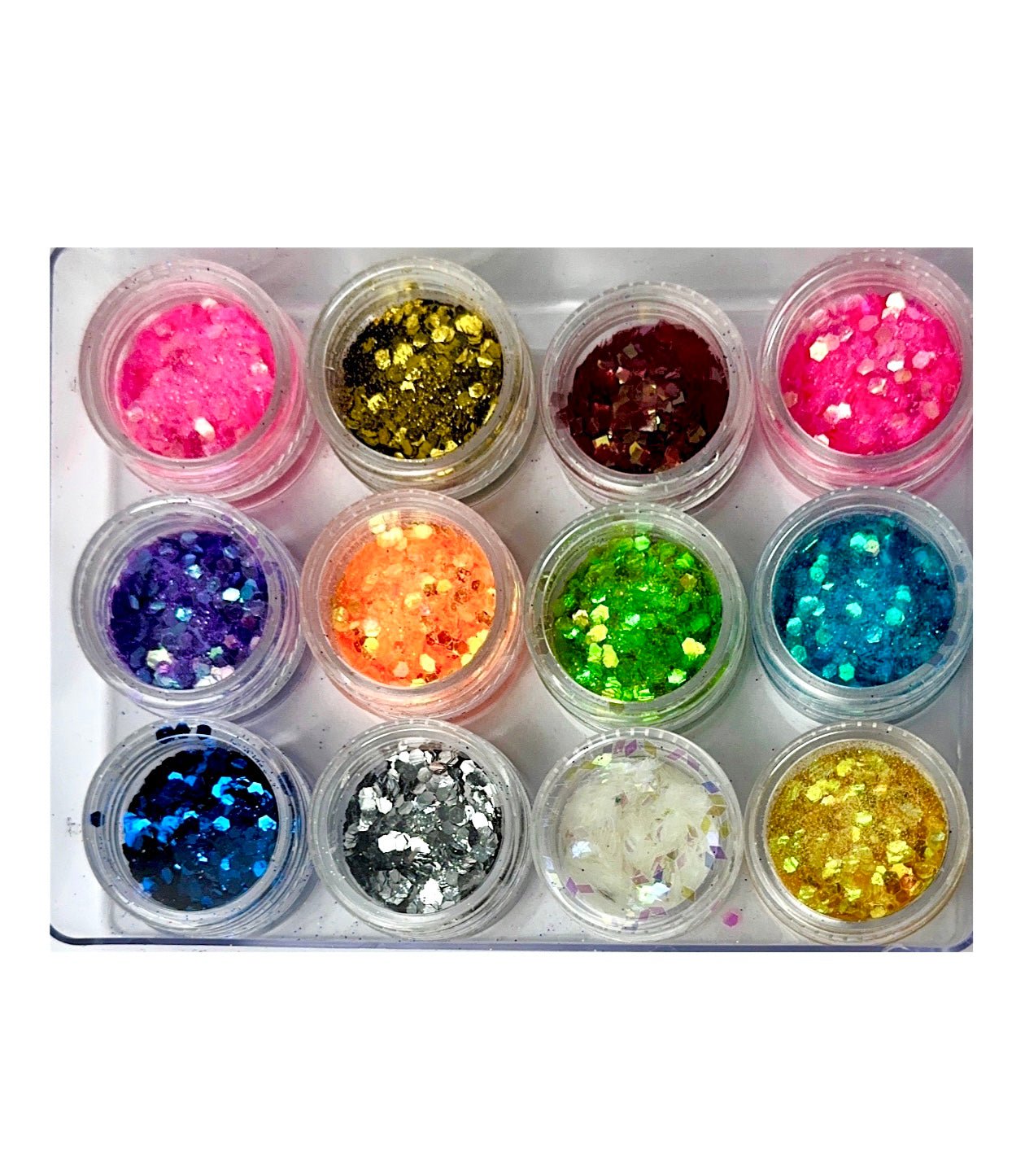 Grobe Glitzer Inlays, 12er Set - Doriana Cosmetics GmbH