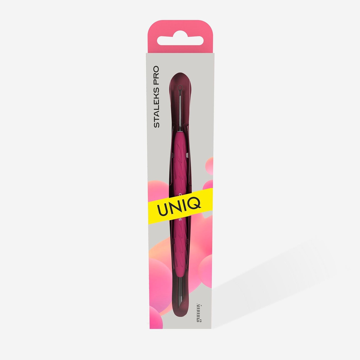 Maniküreschieber mit Silikongriff „Gummy“ UNIQ 11 TYP 2 (schräger Schieber + Ring) - Doriana Cosmetics GmbH