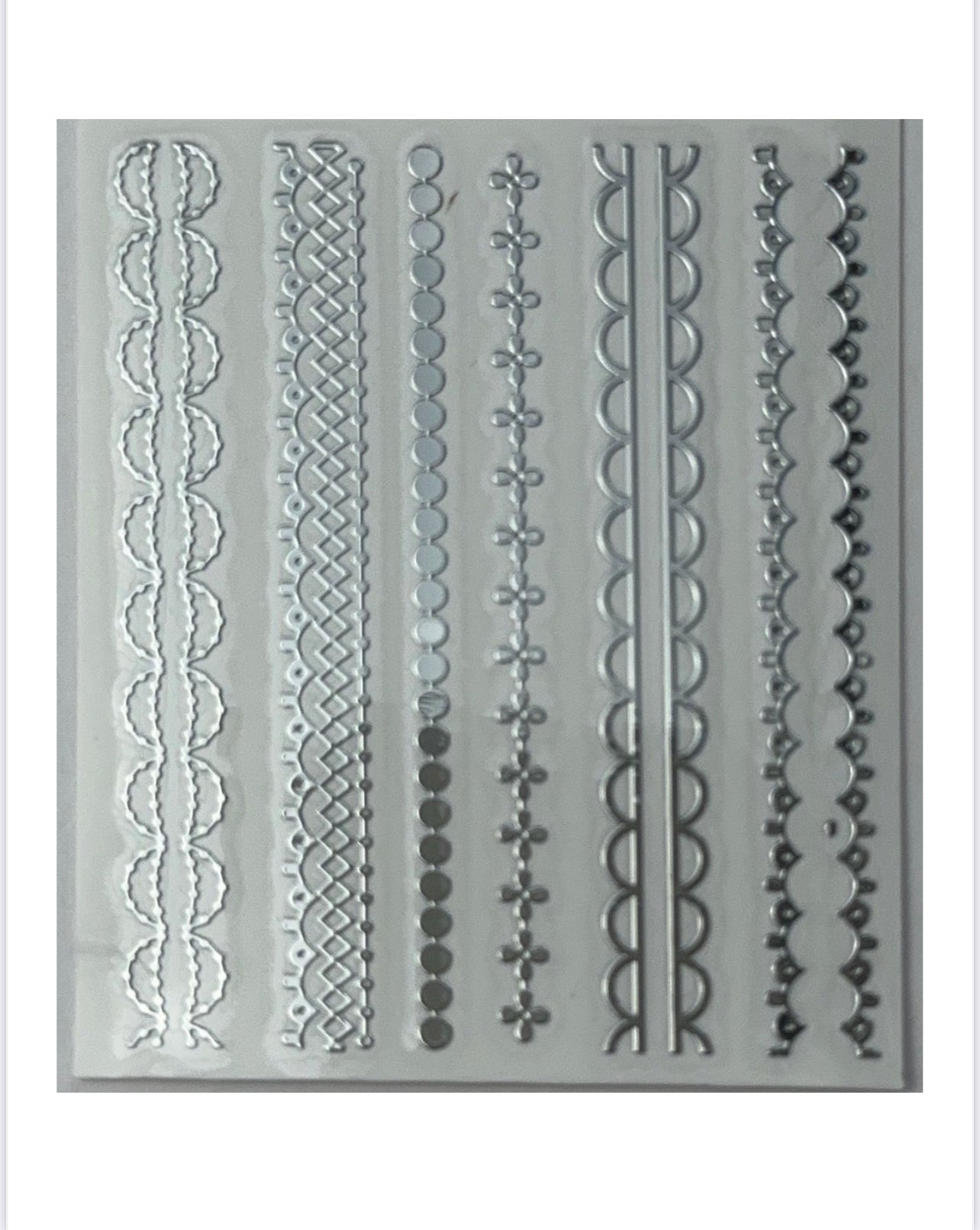 Muster Silber 3 - 3D Selbstklebende Sticker - Doriana Cosmetics GmbH