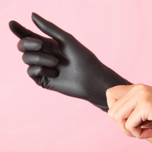 Nitril Handschuhe SCHWARZ - puderfrei (Box mit 100 Stück) - Doriana Cosmetics GmbH
