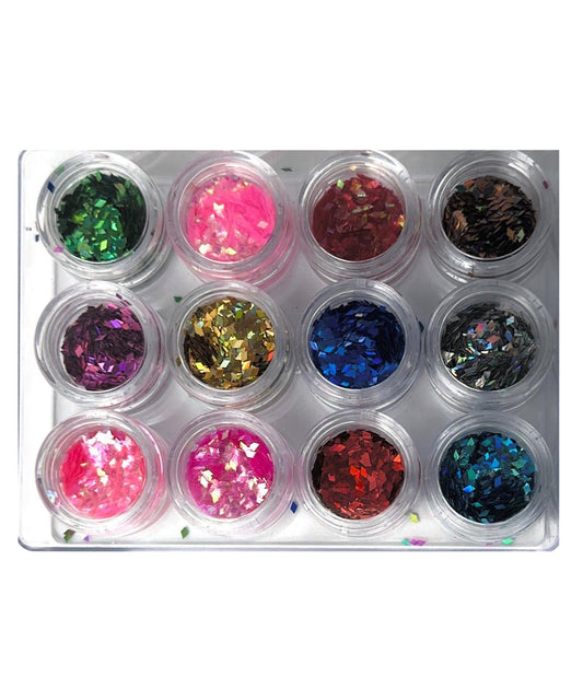Rauten Glitzer Inlays, 12er Set - Doriana Cosmetics GmbH
