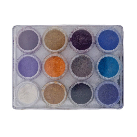 Samt Pulver Glitzer, 12er Set, Mix - Doriana Cosmetics GmbH