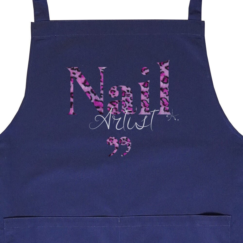 Schürze mit Tasche - Nail Artist Lila Leo-Muster - Doriana Cosmetics GmbH