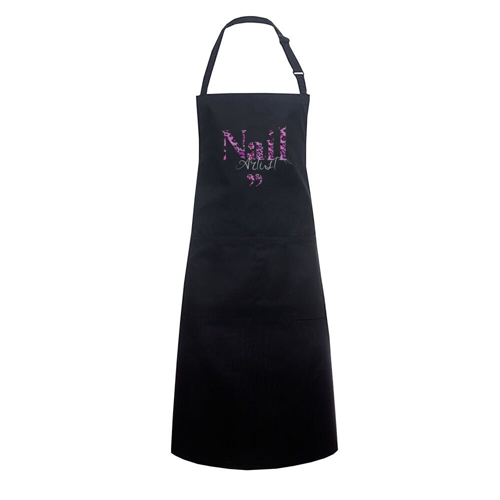 Schürze mit Tasche - Nail Artist Lila Leo-Muster - Doriana Cosmetics GmbH