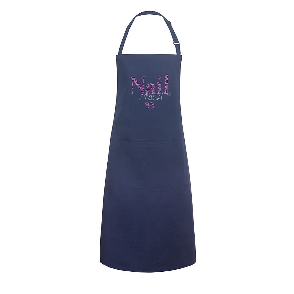 Schürze mit Tasche - Nail Artist Lila Leo-Muster - Doriana Cosmetics GmbH