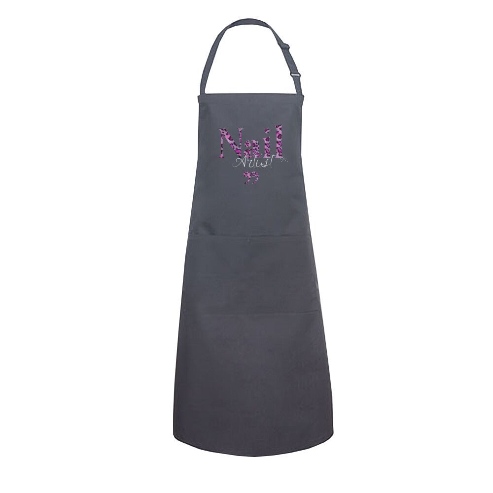 Schürze mit Tasche - Nail Artist Lila Leo-Muster - Doriana Cosmetics GmbH
