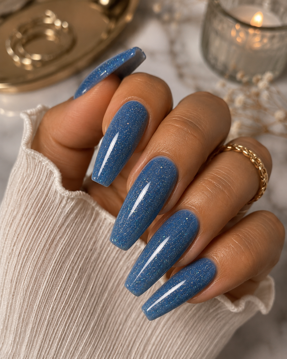 Acryl Powder ⎥ #2⎥ Blau Glitzer