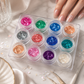 Muschelsplitter Glitzer Inlays, 12er Set, Mix 2