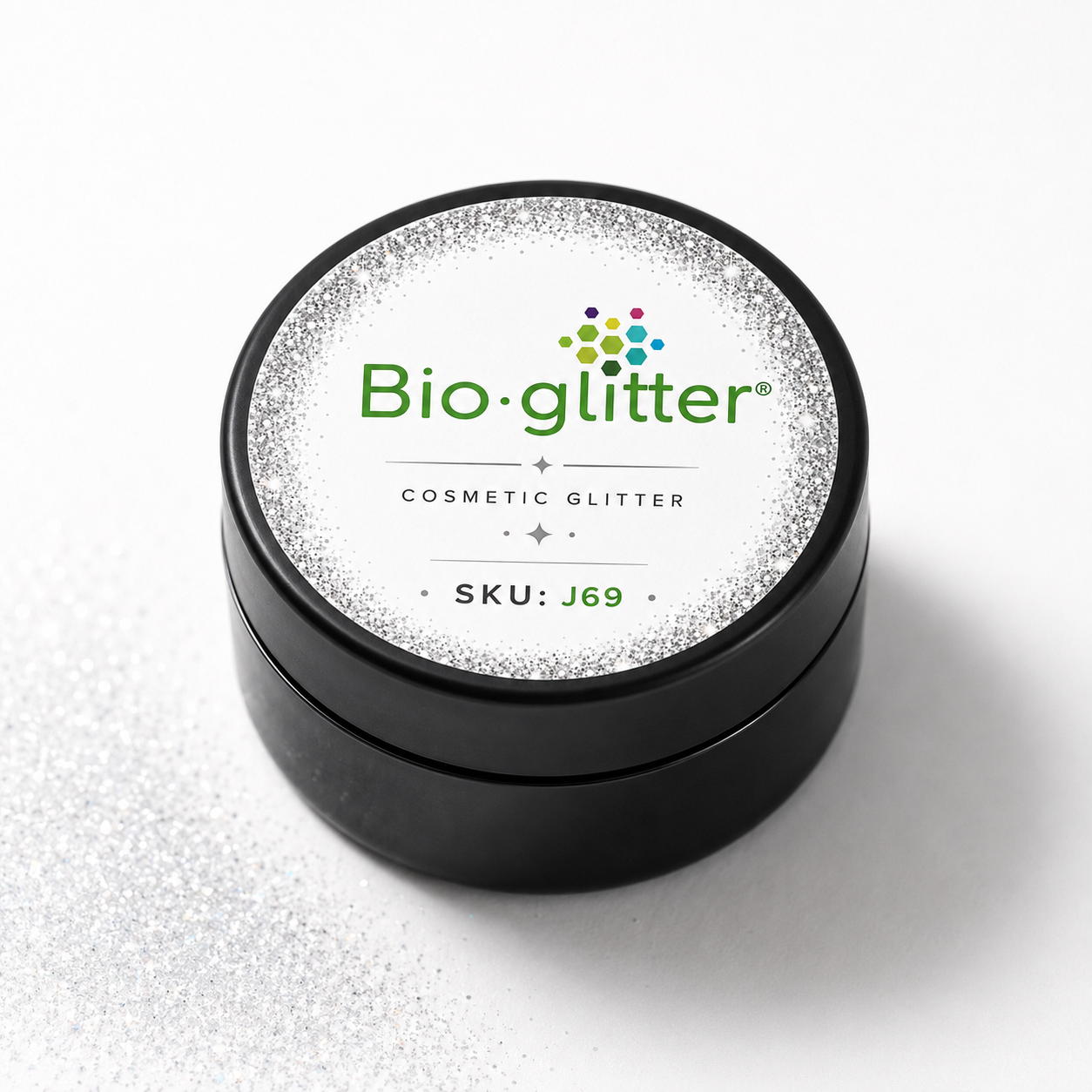 Bioglitter® Cosmetic Glitter Silver | Fein 004 Hex | für Haut & Nägel | 0,5 g