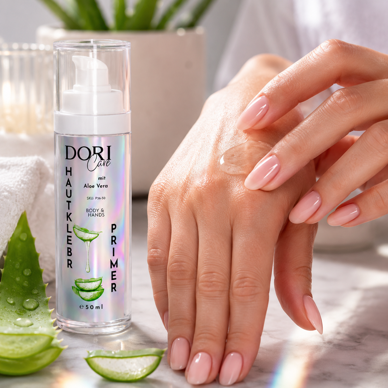 DORICare Hautkleber & Primer | Aloe Vera Pflegebasis für Bio Glitter, Cosmetic Glitter & Make-up