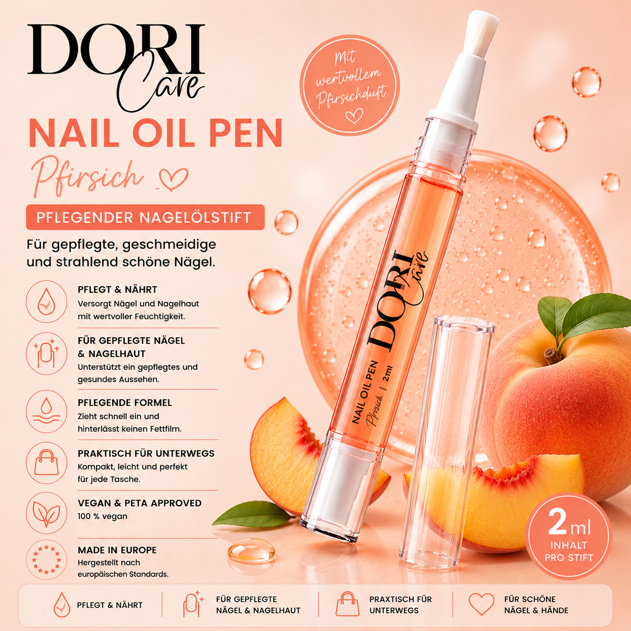 Peach ⎥ DORICare Nagelöl