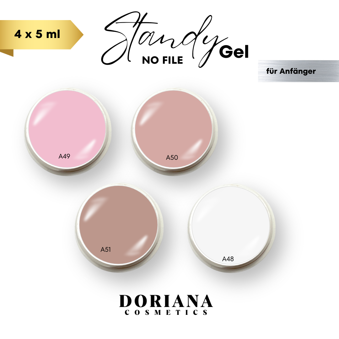 4 x 5 ml , Doriana Cosmetics - NO FILE Standy Gel - Ideal für Anfänger (Tester)