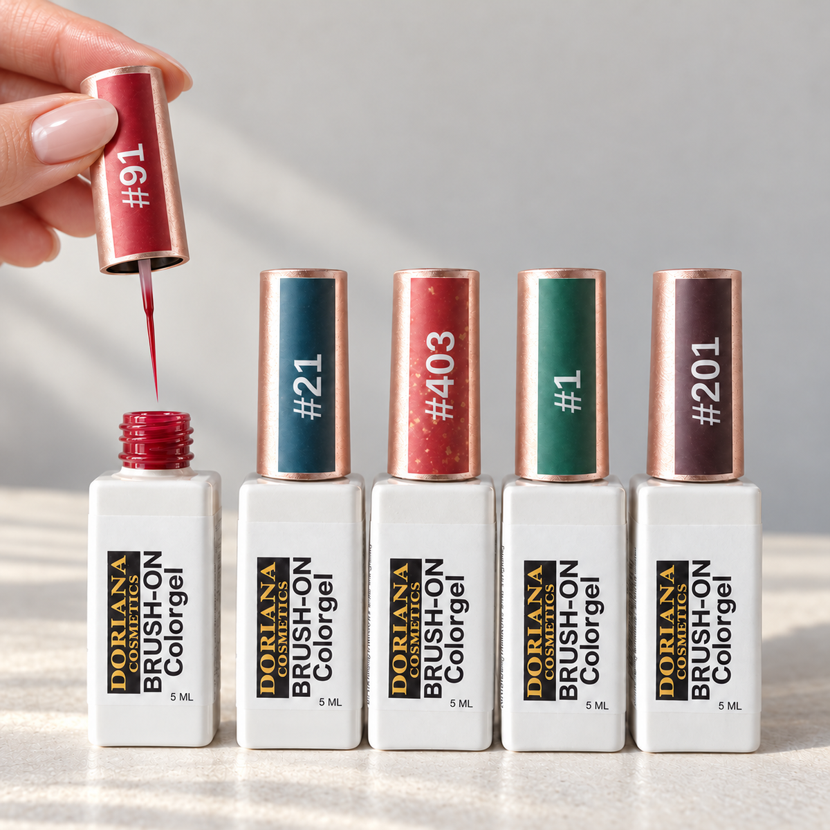 Brush-On Liner Set – 5 Farben für feine Linien & Blooming | 5 × 5 ml