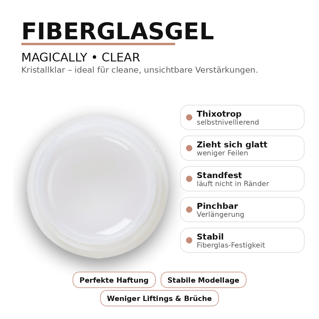 MAGICALLY Fiberglasgel - Clear | 30 ml | Aufbaugel