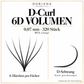 Doriana D-Curl 6D Volumen, 0,07 mm, 320 Stück, MIX-Länge – Fächer und D-Schwung schematisch