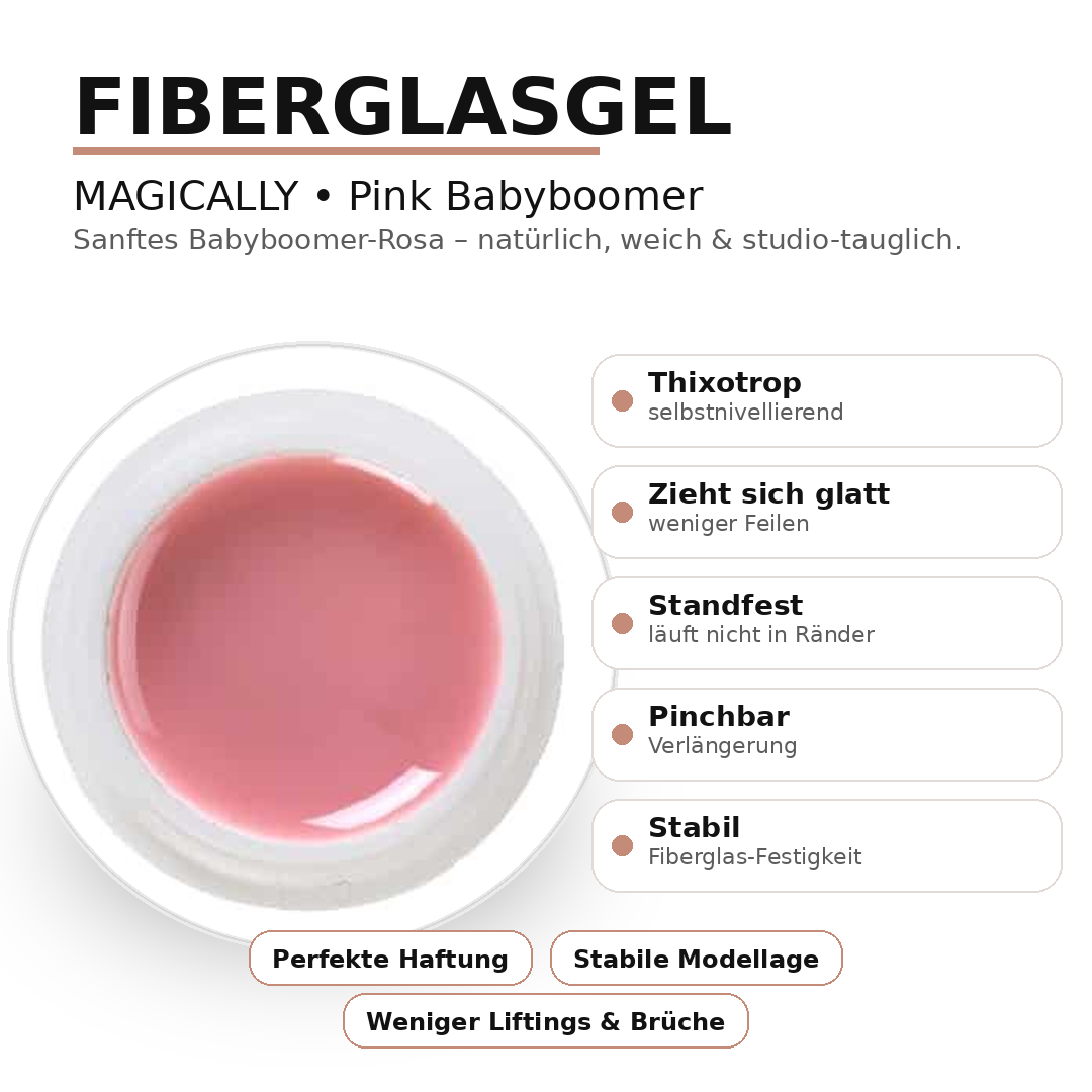 MAGICALLY Fiberglasgel - Pink Babyboomer | 15/50 ml | Aufbaugel