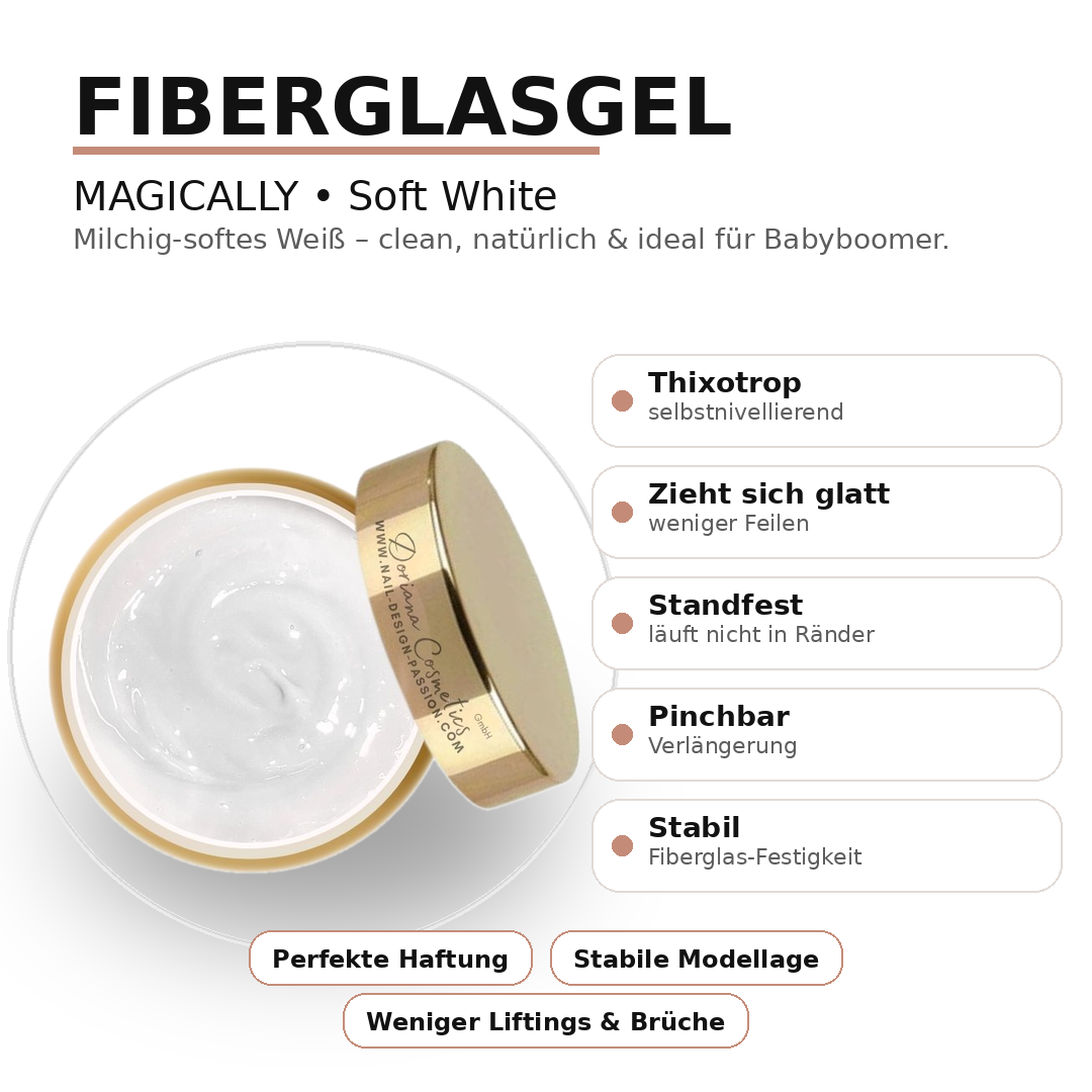 MAGICALLY Fiberglasgel - Soft White | 15/50 ml |  NO FILE