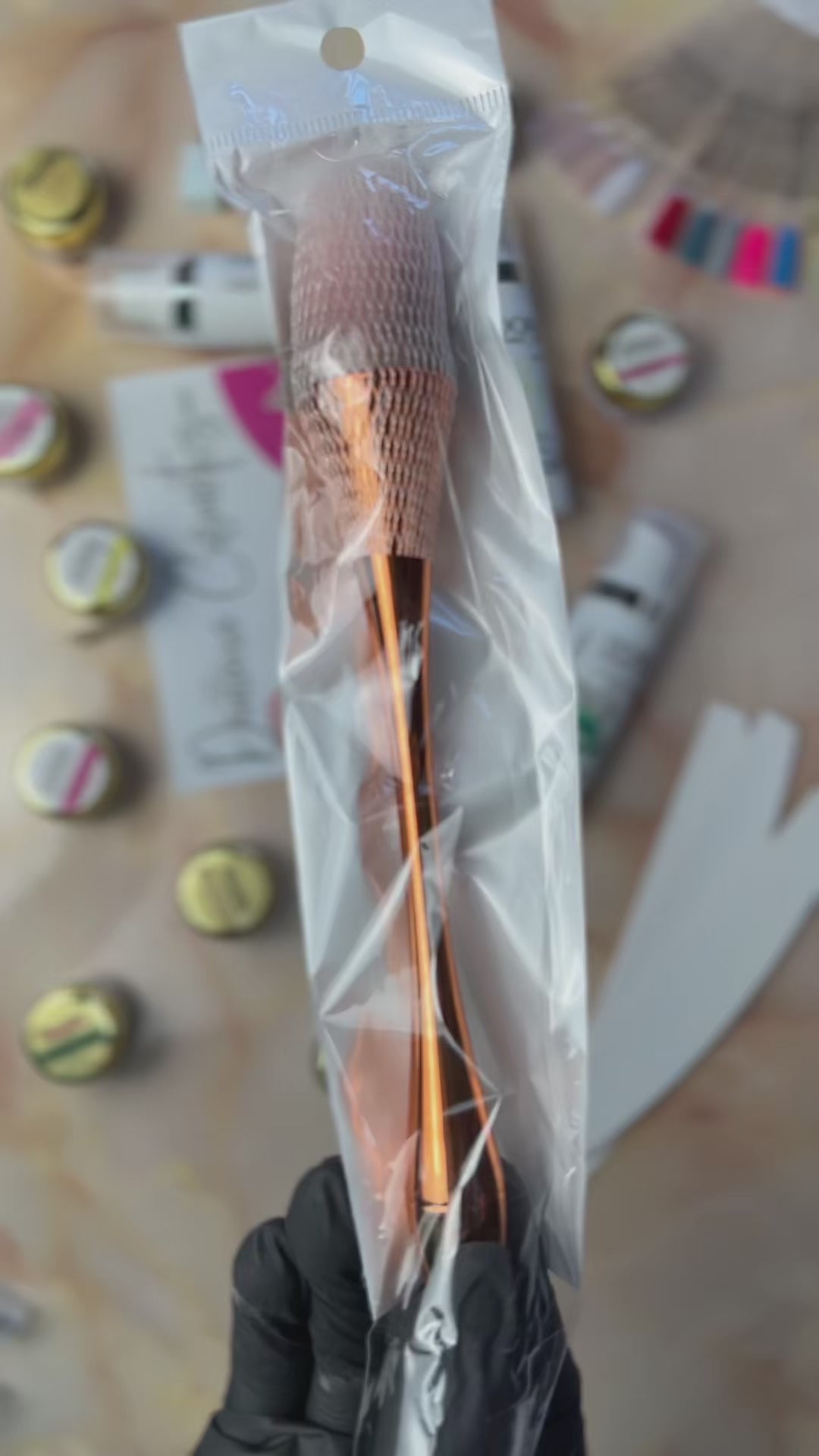 B13 Rosegold Make Up & Staubpinsel