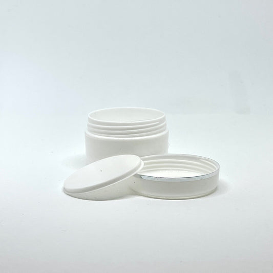 1x Leere 20 ml Tiegel Weiß mit Silberrand - Doriana Cosmetics GmbH
