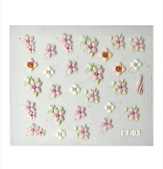 Flowers 1 - 3D Selbstklebende Sticker - Doriana Cosmetics GmbH