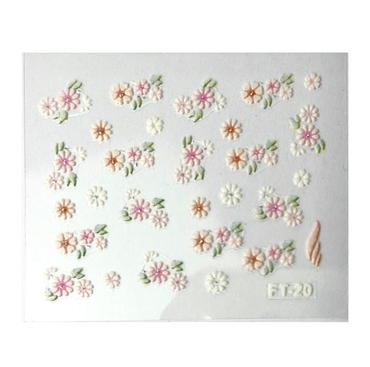 Flowers 2 - 3D Selbstklebende Sticker - Doriana Cosmetics GmbH