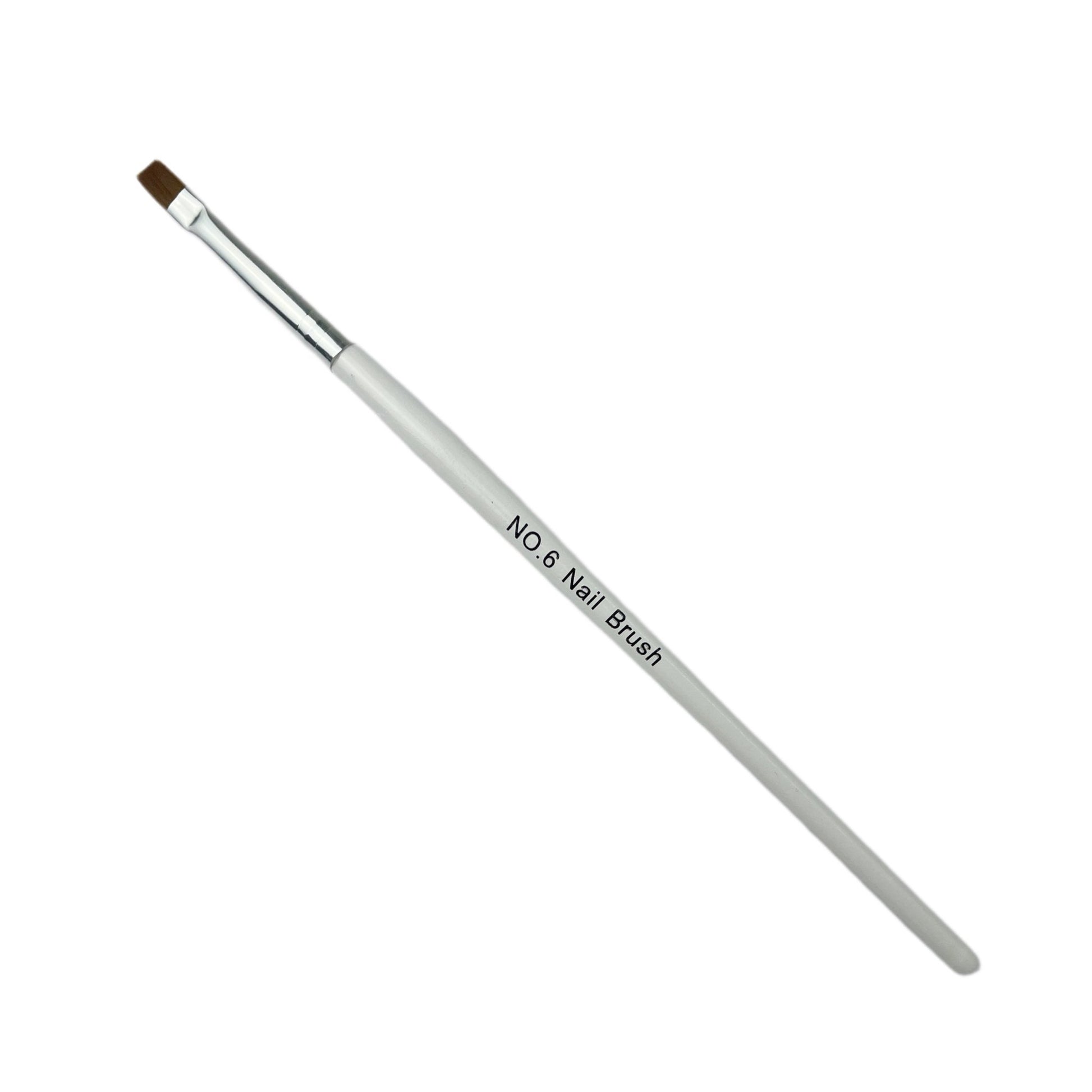Gel Pinsel #6, Flach, White Wood - Doriana Cosmetics GmbH