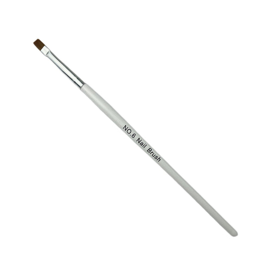 Gel Pinsel #6, Flach, White Wood - Doriana Cosmetics GmbH