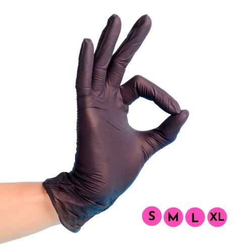 Nitril Handschuhe SCHWARZ - puderfrei (Box mit 100 Stück) - Doriana Cosmetics GmbH