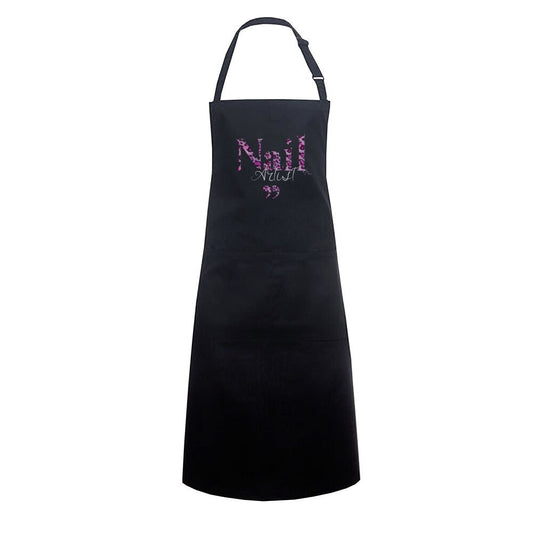 Schürze mit Tasche - Nail Artist Lila Leo-Muster - Doriana Cosmetics GmbH