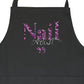 Schürze mit Tasche - Nail Artist Lila Leo-Muster - Doriana Cosmetics GmbH